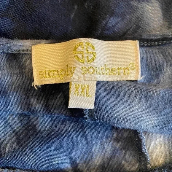 Simply Southern tie dye blue maxi summer dress - Picture 3 of 5